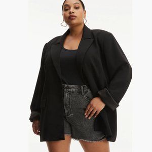 Good American Drapey Boyfriend Blazer Black sz 5/6 (2x/3x) NWT